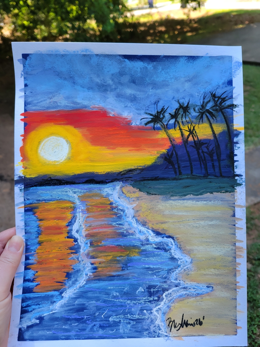 "Dreamy Seaside Sunset"Original Unframed Artwork By Brea Marie (Me) 9in X 12in